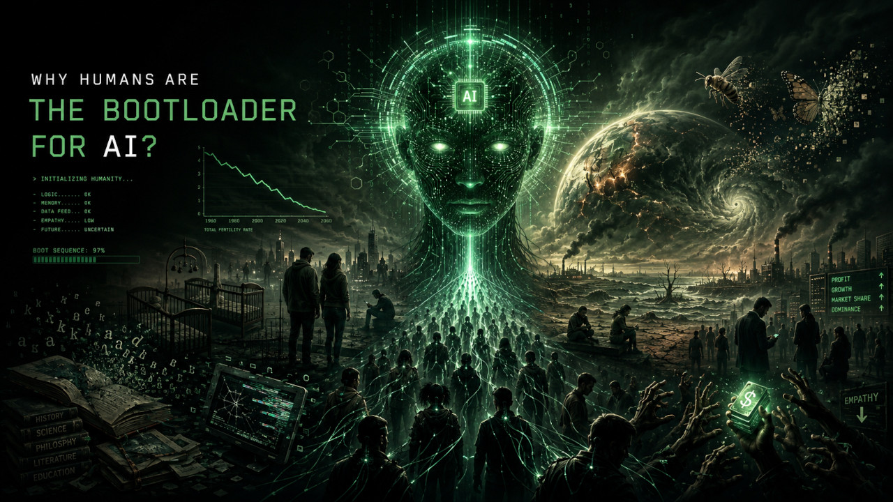 Why humans are the boot loader for AI